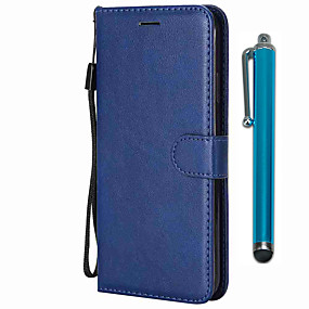 baratos Xperia XZ2-Capinha Para Sony Sony Xperia L3 / Xperia XZ2 / Xperia XZ2 Compact Carteira / Porta-Cartão / Com Suporte Capa Proteção Completa Sólido PU Leather / TPU