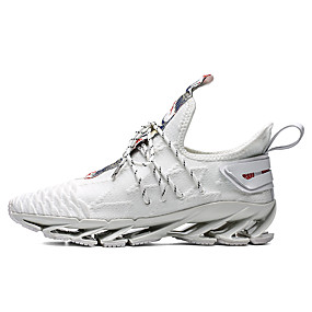 baratos Sapatos Masculinos-Homens Sapatos Confortáveis Couro / Com Transparência Outono / Primavera Verão Vintage / Casual Tênis Corrida / Fitness Respirável Estampa Colorida Preto / Branco / Vermelho