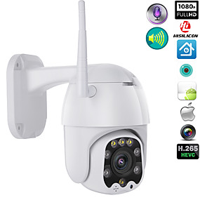baratos Segurança-1080p wifi sem fio ao ar livre ptz cmos câmera ip h.265x speed dome cctv ip66 à prova d'água áudio bidirecional visão noturna acesso remoto câmeras de segurança wifi exterior 2mp ir vigilância domésti