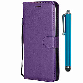 baratos LG-Capinha Para LG LG X Power3 / LG X Power / LG V40 Carteira / Porta-Cartão / Com Suporte Capa Proteção Completa Sólido PU Leather / TPU