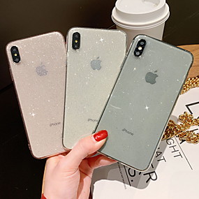 baratos iPhone 7-Capinha Para Apple iPhone XR / iPhone XS Max / iPhone X Glitter Brilhante Capa traseira Glitter Brilhante Macia TPU