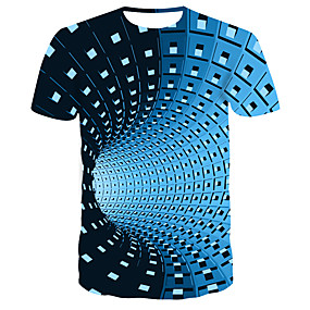 baratos Até 90% OFF-Homens Gráfico 3D impressão Camiseta Moda de Rua Punk &amp; Góticas Diário Casual Decote Redondo Preto / Azul / Roxo / Verão / Manga Curta