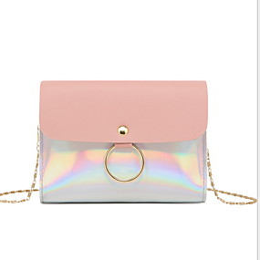 baratos Bolsas-Mulheres Corrente PU Bolsa Transversal Preto / Rosa / Azul