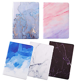 baratos Capinhas para iPad 2/3/4-caso para apple ipad 2/3/4 / ar / ar 2 / mini 1/2/3 / mini 4 / mini 5 / ipad (2018) / ipad (2017) à prova de poeira / com suporte / padrão casos de corpo inteiro em mármore pu couro / tpu