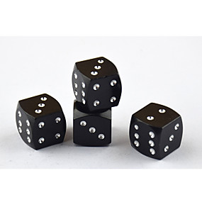 baratos Decoração de roda de carro-4 pcs alumínio dice-shape tampas de válvula de pneu de carro tampa de pó auto acessórios
