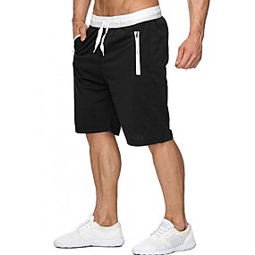 baratos Calças Masculinas-Homens Esportivo Shorts Bermudas Calças - Estampado Com Cordão Preto Azul Roxo US32 / UK32 / EU40 / US34 / UK34 / EU42 / US36 / UK36 / EU44