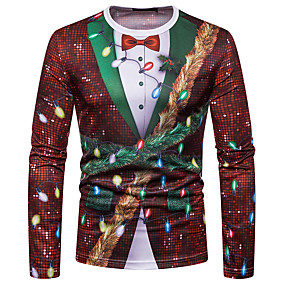 baratos Natal-Homens Camiseta Gráfico Arco-íris