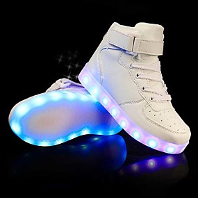 baratos Sapatos de Criança-Para Meninos Tênis com LED Couro Ecológico Tênis Sapatos LED Little Kids (4-7 anos) / Big Kids (7 anos +) Branco / Preto / Vermelho Outono
