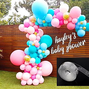 baratos Decorações para Festas &amp; Feriados-Balões acessórios 5 m cadeia de balão festa de casamento de borracha de pvc cenário de aniversário decoração balão cadeia arco decoração feliz aniversário