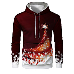 baratos Natal-Homens Casual / Natal Moletom Estampa Colorida / 3D
