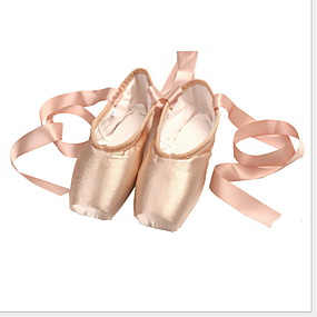 baratos Sapatos de Dança Infantis-Para Meninas Sapatos de Dança Seda Sapatilhas de Balé Sapatilha Sem Salto Rosa claro