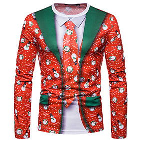 baratos Natal-Homens Camiseta Gráfico Arco-íris
