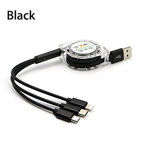 baratos Oneplus 6-Retrátil multi cabo de carregamento usb micro usb tipo c cabo para iphone x 6 7 8 carregador de telefone celular cabel para samsung s9 xiaomi