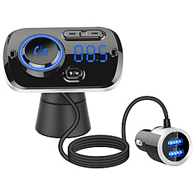 baratos Fones para Capacetes de Motocicleta-qc3.0 carga rápida kit mãos livres sem fio bluetooth car transmissor fm rádio mp3 player dual usb charger