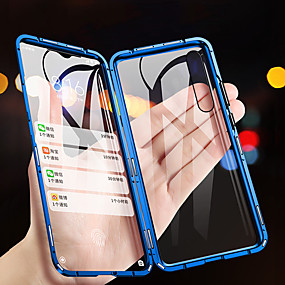 baratos Capinhas /Cases para Samsung-Capinha Para Samsung Galaxy Galaxy A7(2018) / Galaxy A9(2018) / Galáxia A10 (2019) Flip / Magnética Capa Proteção Completa Sólido Vidro Temperado / Metal