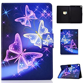 baratos Capinhas para iPad 2/3/4-Capinha Para Apple iPad Air / iPad 4/3/2 / iPad (2018) Porta-Cartão / Com Suporte / Estampada Capa Proteção Completa Borboleta PU Leather / TPU