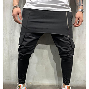 baratos Calças Masculinas-Homens Básico Algodão Chinos Calças - Sólido Multi Camadas Clássico Preto Verde Cinzento Escuro US32 / UK32 / EU40 / US34 / UK34 / EU42 / US36 / UK36 / EU44 / Elasticidade