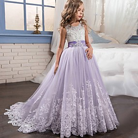 baratos Ano Novo 2020-Crianças meninas ativo doce festa retalhos de férias princesa arco flor vestido sem mangas maxi