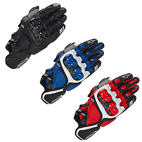 baratos Luvas para Motociclistas-luvas de motocicleta - luvas com junta rígida com aderência antiderrapante - couro de homens / mulheres luvas de motocicleta respiráveis