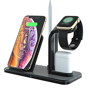 baratos Mi Max 3-carregador sem fio 3 em 1 suporte de carregamento compatível com apple watch series 5 4 3 2 1 airpods 10 w qi carregamento sem fio para iphone 11 pro max / 11 pro / 11 / x / xs / xr / xs max / samsung