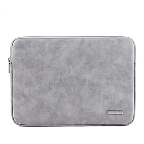 baratos Novidades-Laptop 13 " / Laptop 14 " / Laptop de 15 polegadas Manga PU Leather Sólido Para Homens Para Mulheres Unissex Resistente ao Choque