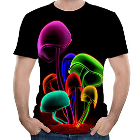 baratos Camiseta de Homen-Homens Tamanhos Grandes Gráfico Estampado Camiseta Moda de Rua Exagerado Diário Feriado Decote Redondo Preto / Verão / Manga Curta