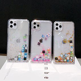 baratos iPhone 11-Capinha Para Apple iPhone 11 / iPhone 11 Pro / iPhone 11 Pro Max Liquido Flutuante Capa traseira Glitter Brilhante TPU / PC
