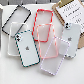 baratos iPhone 11-Capinha Para Apple iPhone 11 / iPhone 11 Pro / iPhone 11 Pro Max Áspero / Transparente Capa traseira Sólido Acrílico