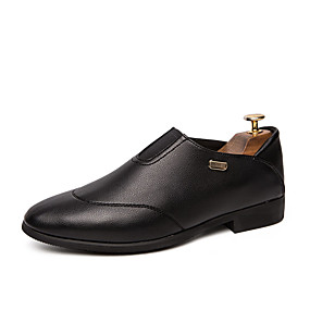baratos Sapatos Masculinos-Homens Sapatos Confortáveis Couro Ecológico Outono Casual Mocassins e Slip-Ons Não escorregar Preto