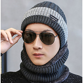 baratos Acessórios Masculinos-Homens Básico Poliéster,Esqui Estampa Colorida Preto Azul Marinha Cinzento