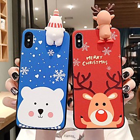 baratos iPhone 11-Capinha para apple iphone 11 / iphone 11 pro / iphone 11 pro max / 6 / 6p / 7/8 / 7p / 8p / x / xr / xsmax tampa traseira à prova de poeira 3d cartoon / natal tpu