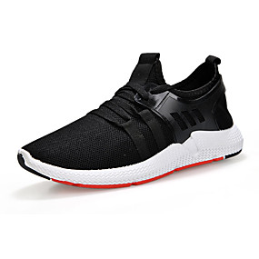 baratos Sapatos Masculinos-Homens Sapatos Confortáveis Com Transparência / Couro Ecológico Outono &amp; inverno Esportivo Tênis Corrida Não escorregar Preto / Branco / Preto