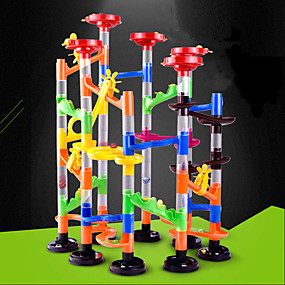 baratos Jogos-105 pcs Construção de corridas de mármore Pistas para Bolinhas de Gude Pista para Bolinha de Gude ABS STEAM Toy Criativo Novidades Faça Você Mesmo Interação pai-filho como o presente das crianças