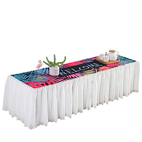 baratos Toalhas de mesa-Toalhas de Mesa fibra de poliéster Impermeável Clássico Geométrica Tabel cover Decorações de mesa para Roupa Diária Quadrada 60*60 cm Branco 1 pcs