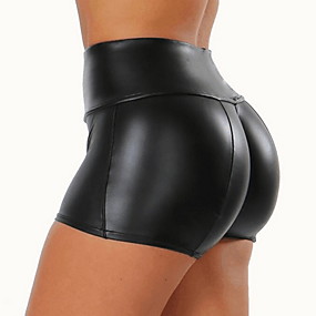 baratos Calças Femininas-Mulheres Básico Delgado Shorts Calças - Sólido Preto S / M / L