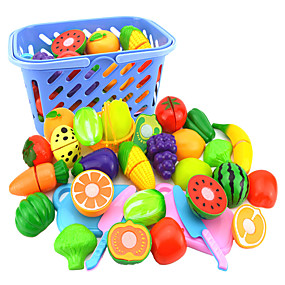 baratos Brinquedos Clássicos-Conjuntos Toy Cozinha Brinquedos de Faz de Conta Corte Play Food Comida Fruta Frutas e Vegetais Criativo Novidades Plástico Crianças Para Meninos Para Meninas Brinquedos Dom 12-24 pcs