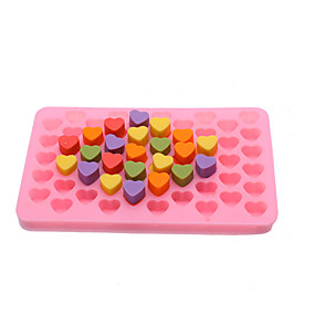 baratos Cozinha &amp; Jantar-55 grade de silicone fabricante de gelo molde bandeja de molde de chocolate criativo em forma de coração cubo de gelo bolo decoração molde