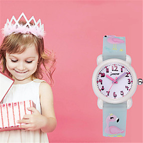 baratos Relógios Infantis-Crianças Relógio Esportivo Quartzo Silicone 30 m Impermeável Data do dia Analógico Desenho Fashion - Branco + Pink Azul Roxo Um ano Ciclo de Vida da Bateria