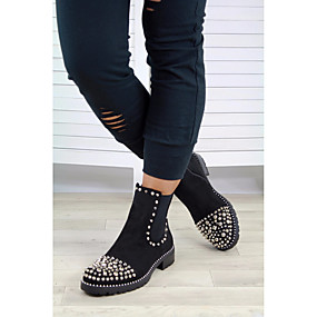 baratos Sapatos Femininos-Mulheres Botas Verão Salto Agulha Dedo Fechado Diário Couro Ecológico Preto
