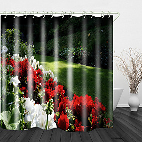 baratos Cortinas de Banho-cortinas de chuveiro do banheiro&amp;amp;amp; ganchos arco-íris poliéster neoclássico à prova d'água
