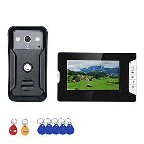 baratos Sistemas de Câmeras para Portas-Sistema de rfid do telefone da porta do interfone de 7 polegadas com a câmera da campainha 1000tvl do hd