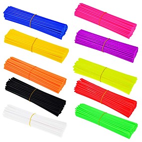 baratos Peças para Motos e Quadriciclos-72 pcs motocicleta sujeira bicicleta enduro roda aro raios peles off road mortalhas cobre decoração universal para ktm yamaha honda kawasaki