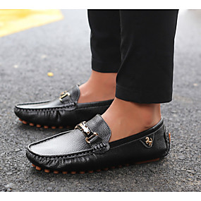 baratos Sapatos Masculinos-Homens Clássico Diário Mocassins e Slip-Ons Pele Branco / Preto / Azul
