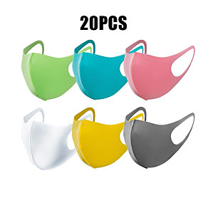 baratos Roupa Esportiva-Máscara de esportes Máscara de treinamento Máscara de treino 20pcs Unisexo Sólido Máscara Desportiva A Prova de Vento Respirável Lavável para Corrida Cooper Treinamento Misto de Algodão Primavera