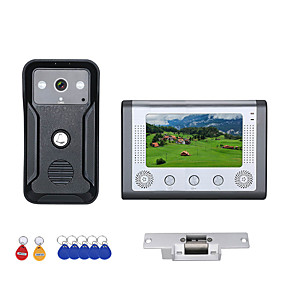 baratos Sistemas de Câmeras para Portas-Sistema de rfid do telefone da porta do intercomunicador de vídeo a cores de 7 polegadas com campainha hd 1000tvl camera com fechadura elétrica