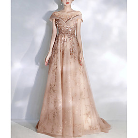 baratos Loja de Casamentos-Linha A Decorado com Bijuteria Cauda Escova Chiffon Vestido de Madrinha com Miçangas / Camada