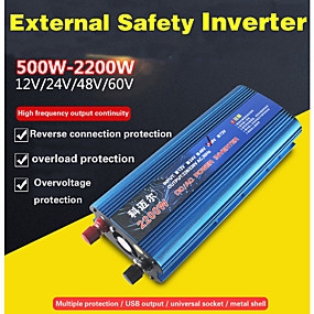 baratos Inversor de potência do veículo-inversor carmaer 12v / 24v / 220v 2200w conversor de tensão do carro conversor de carro 12v / 24v 220v inversor solar carregador de inversor de energia do carro
