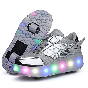 baratos Sapatos de Criança-Para Meninas Tênis com LED PVC Tênis Little Kids (4-7 anos) Preto / Rosa claro / Dourado Verão