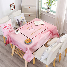 baratos Toalhas de mesa-Toalha de mesa fibra de poliéster resistente à água clássico treliça tampa de mesa decorações de mesa para mesa quadrada 140 * 180 cm vermelho com branco 1 pcs