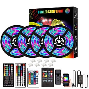 Prettyia Cinta LED De Luces De Tira LED SMD 5050 RGB LED Flexible con Control Remoto RF 17 Teclas Blanco 1m